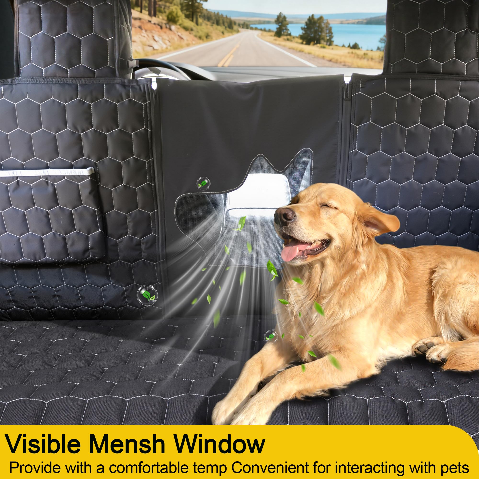 Meginc mesh window with zipper enables pet visibility and airflow