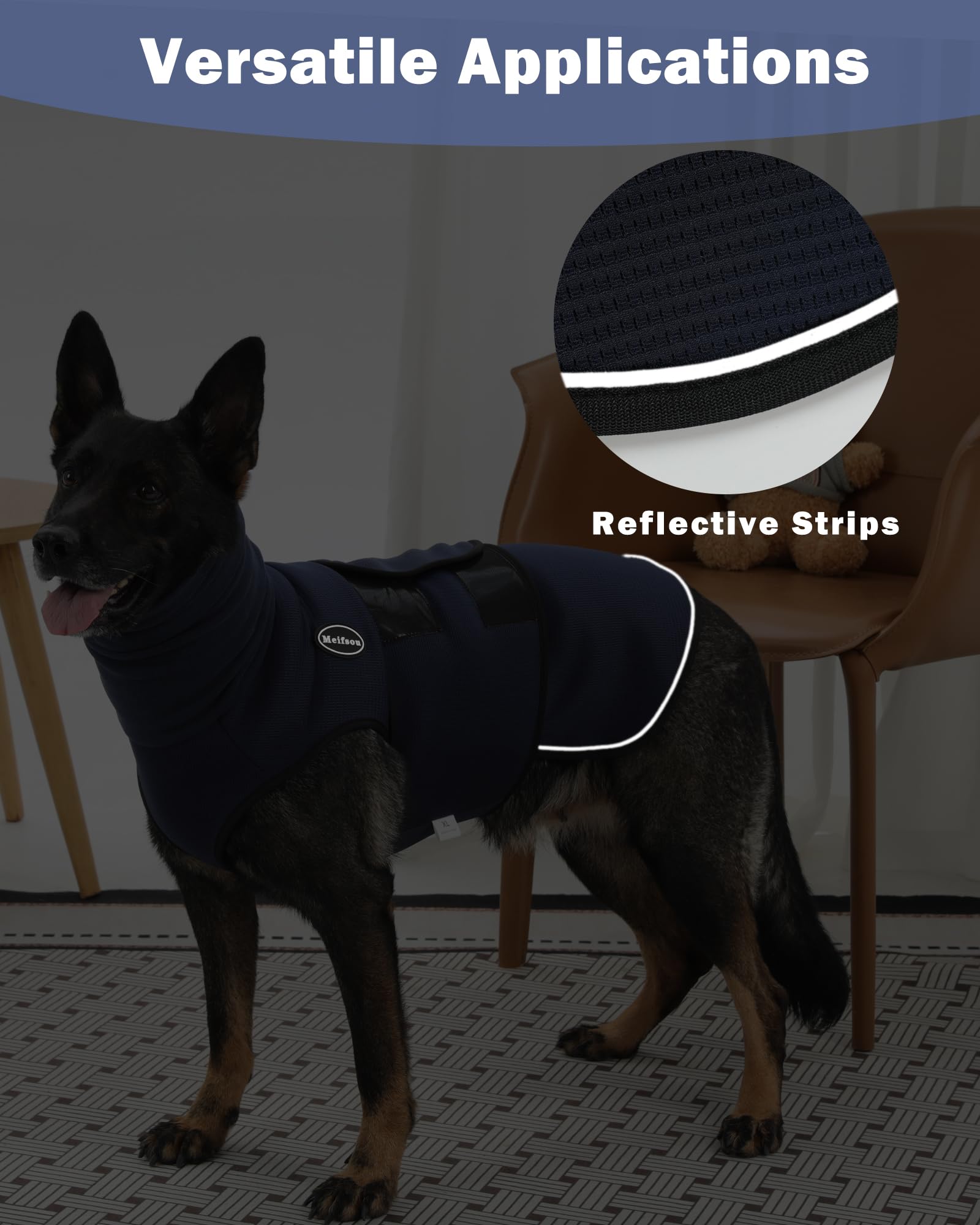 Meifsou dog anxiety vest care-wash-dry highlighting easy cleaning