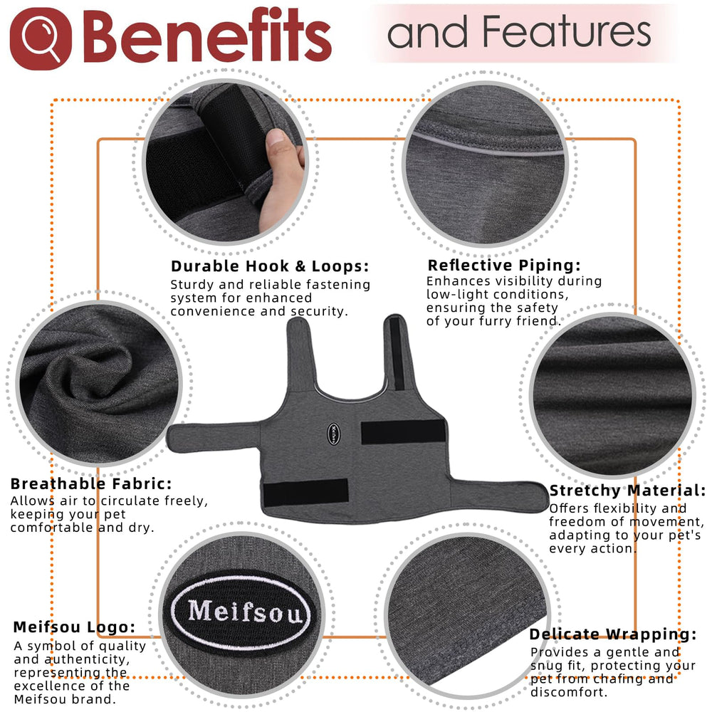 Meifsou dog anxiety vest fabric close-up showing soft, breathable material