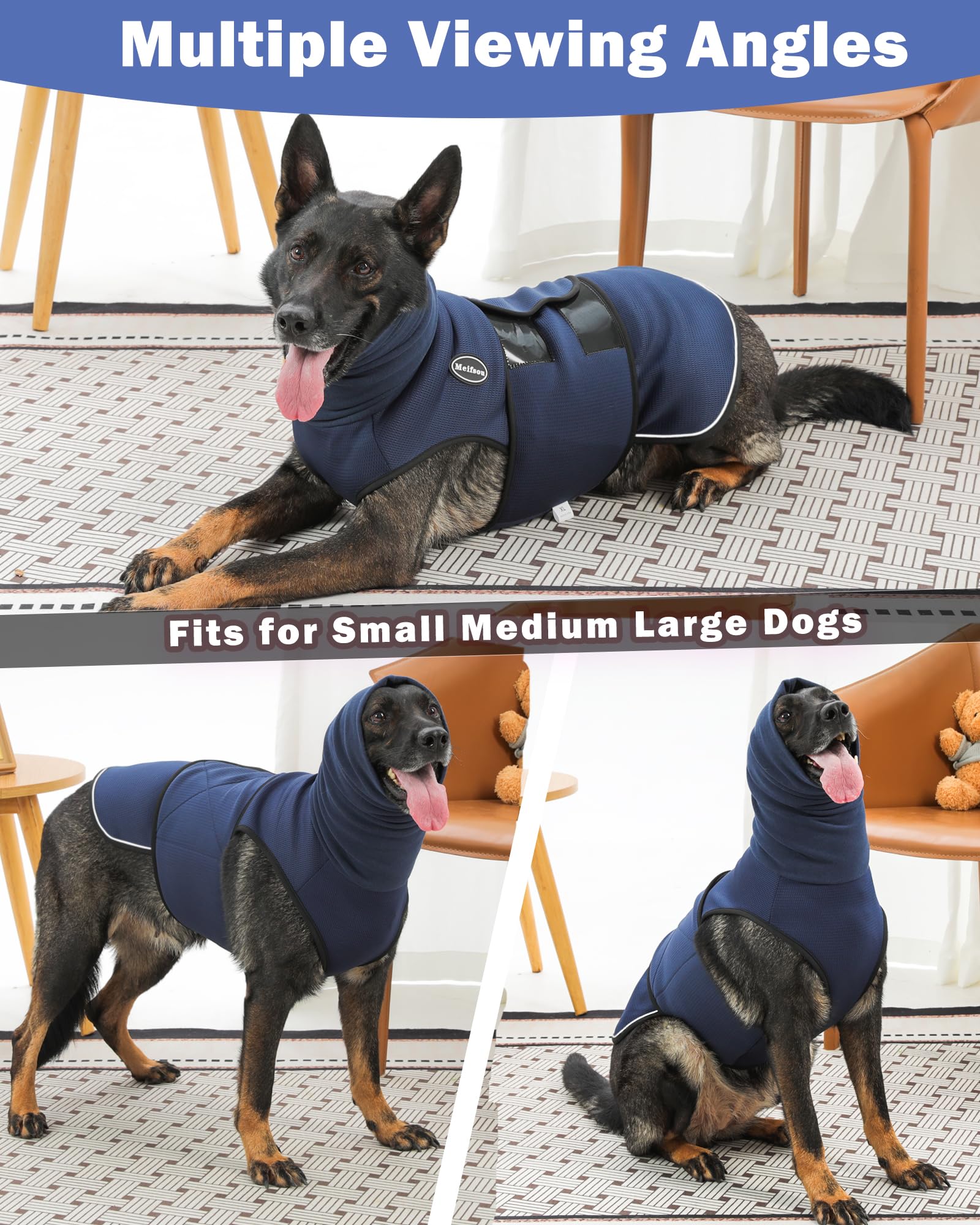 Meifsou dog anxiety vest strap adjustment for custom fit
