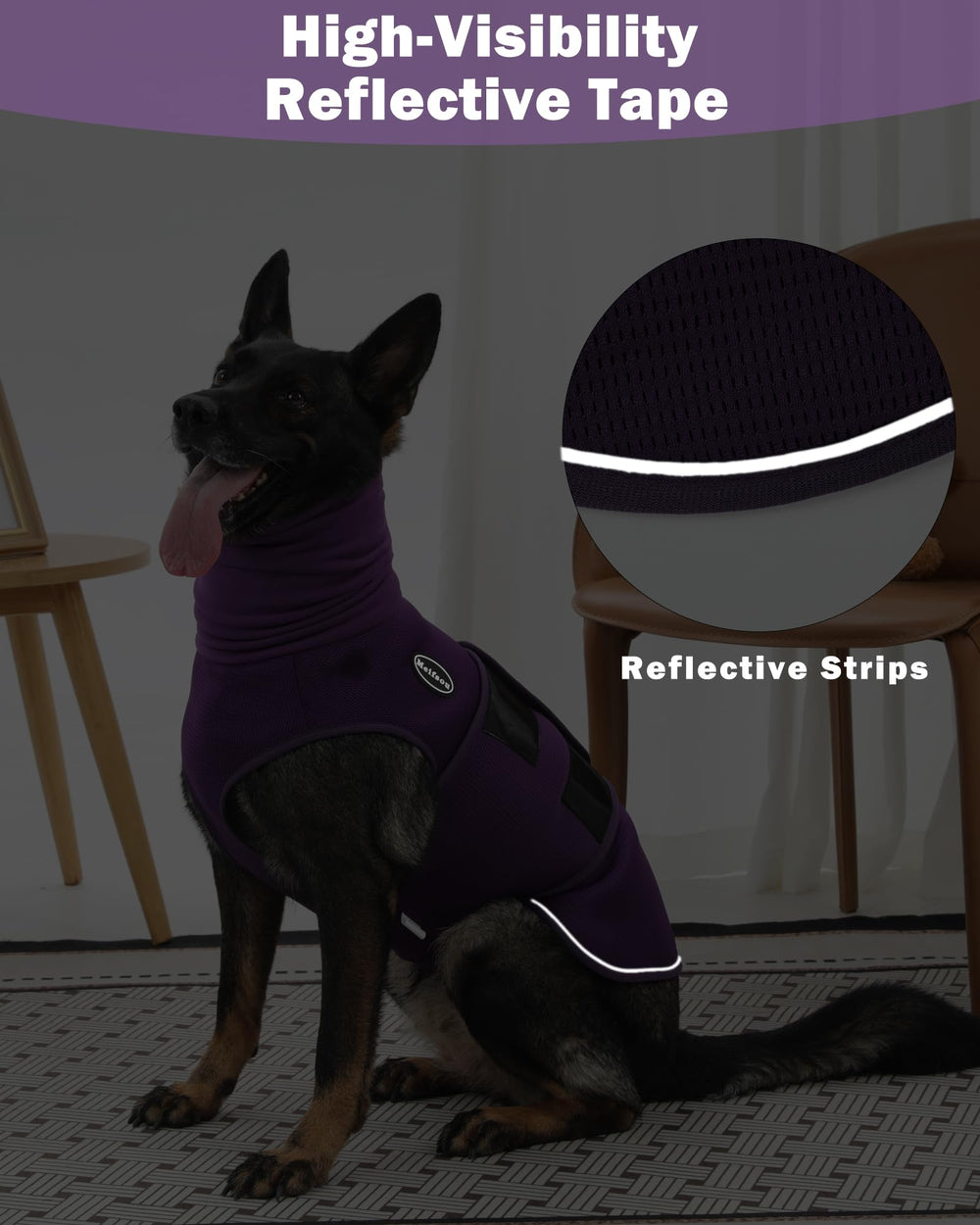 Meifsou dog anxiety vest washable and quick-drying for easy care