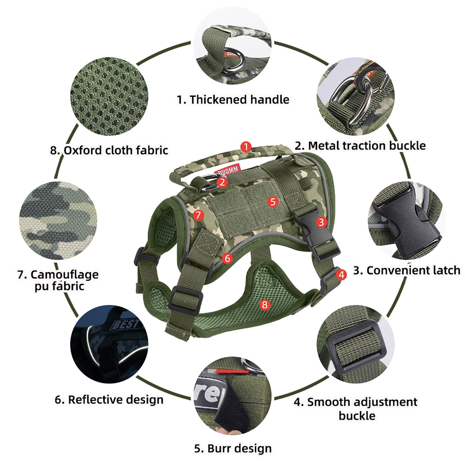 Meifsou leash set with quick-release buckles for easy setup.