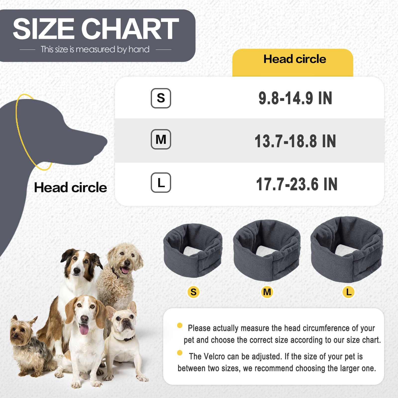 Meifsou Quiet Ears adjustable neck strap enables snug fit for most dog sizes and reduced setup noise.