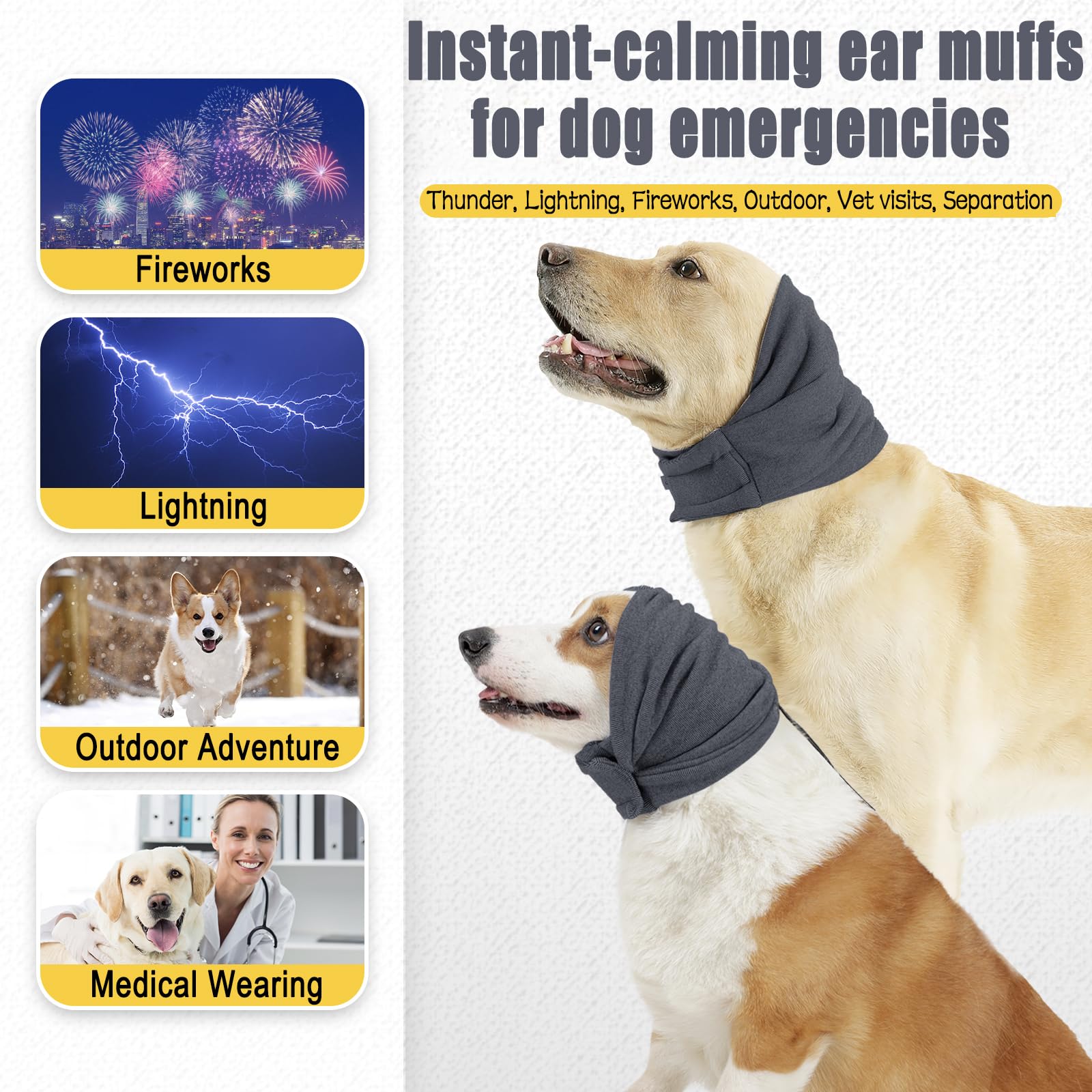Meifsou Quiet Ears comes in three sizes for a better fit across breeds.