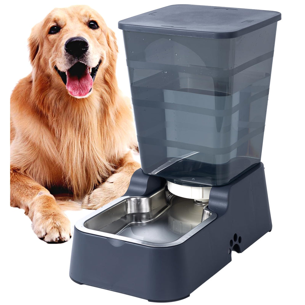 Meikuler automatic water dispenser 5L—black front view for constant pet hydration
