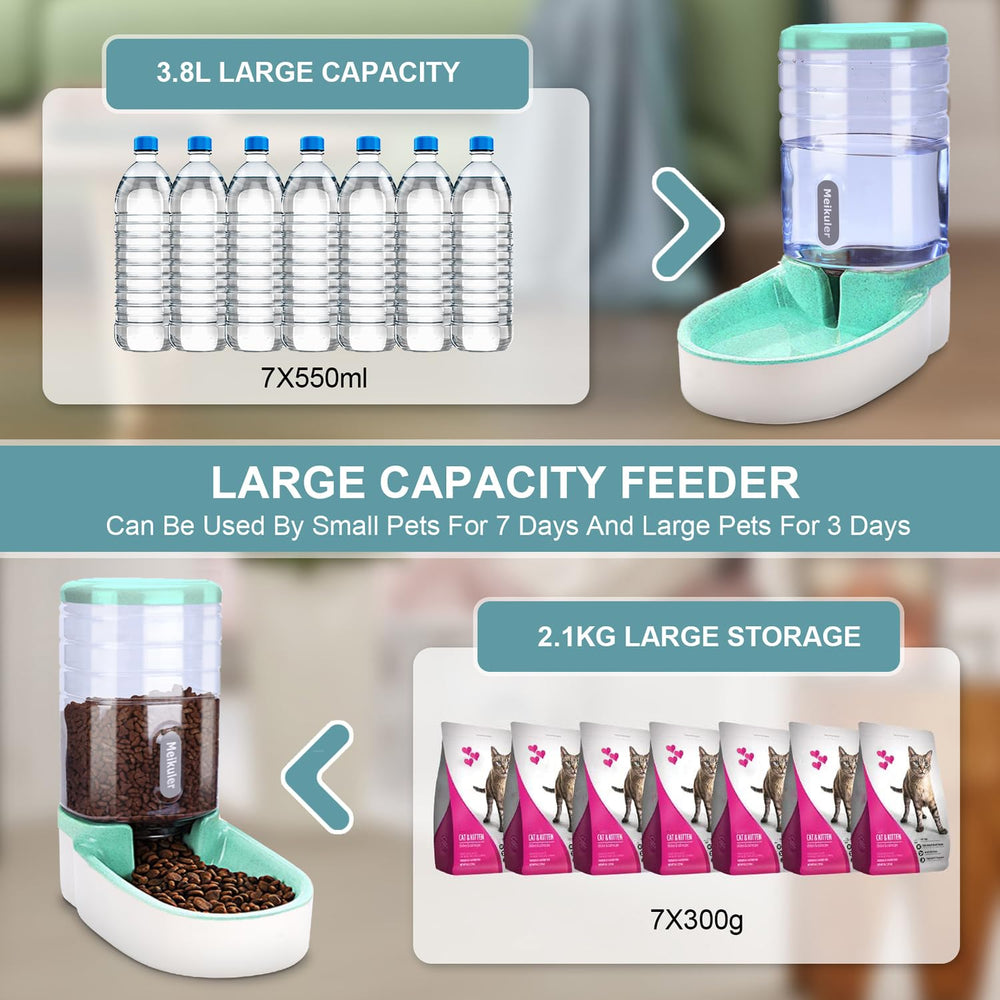 Meikuler large-capacity 1-gallon bottles, side view, suitable for extended pet care.