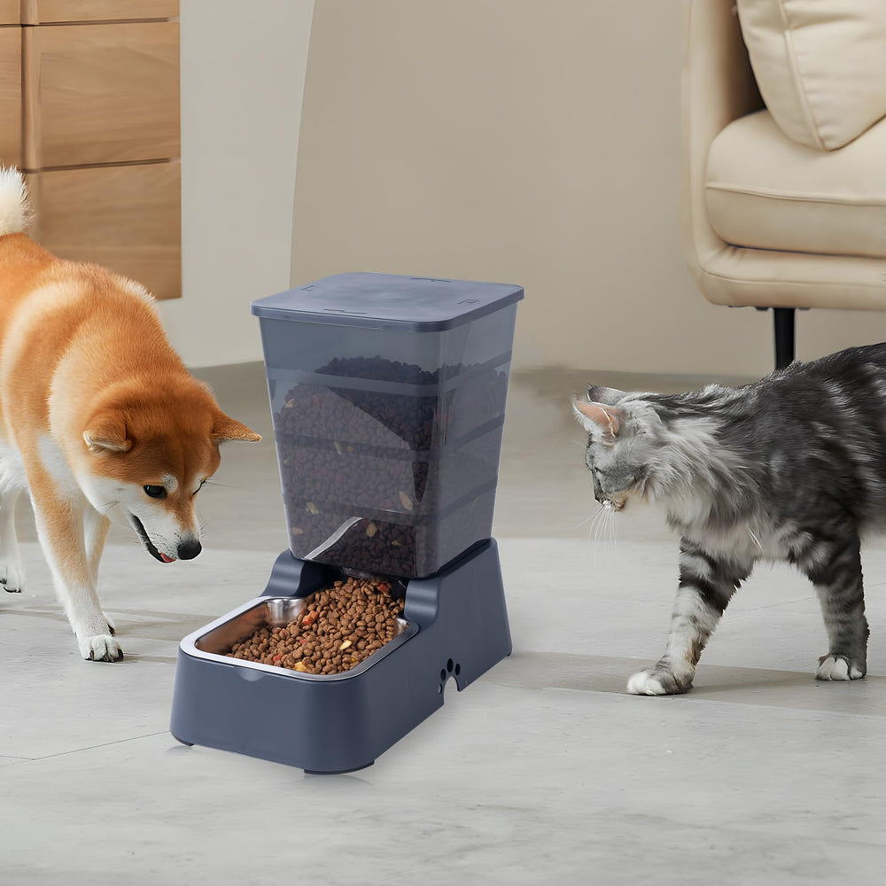 Meikuler navy feeder offers quiet, safe operation for pets.