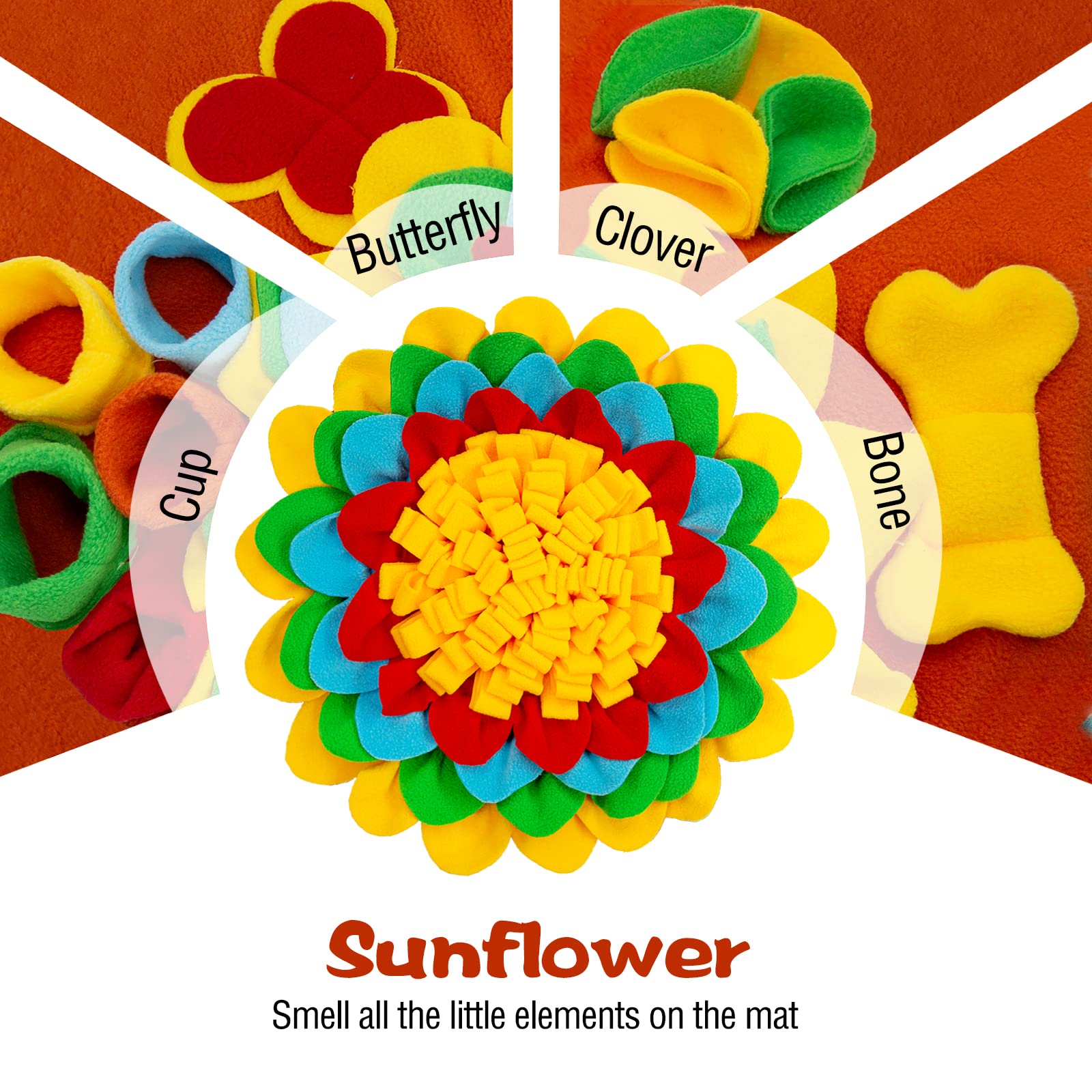 Meilzer Snuffle Mat 4-layer petals hides food for rewarding slow-feed challenges.