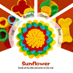 Meilzer Snuffle Mat 4-layer petals hides food for rewarding slow-feed challenges.