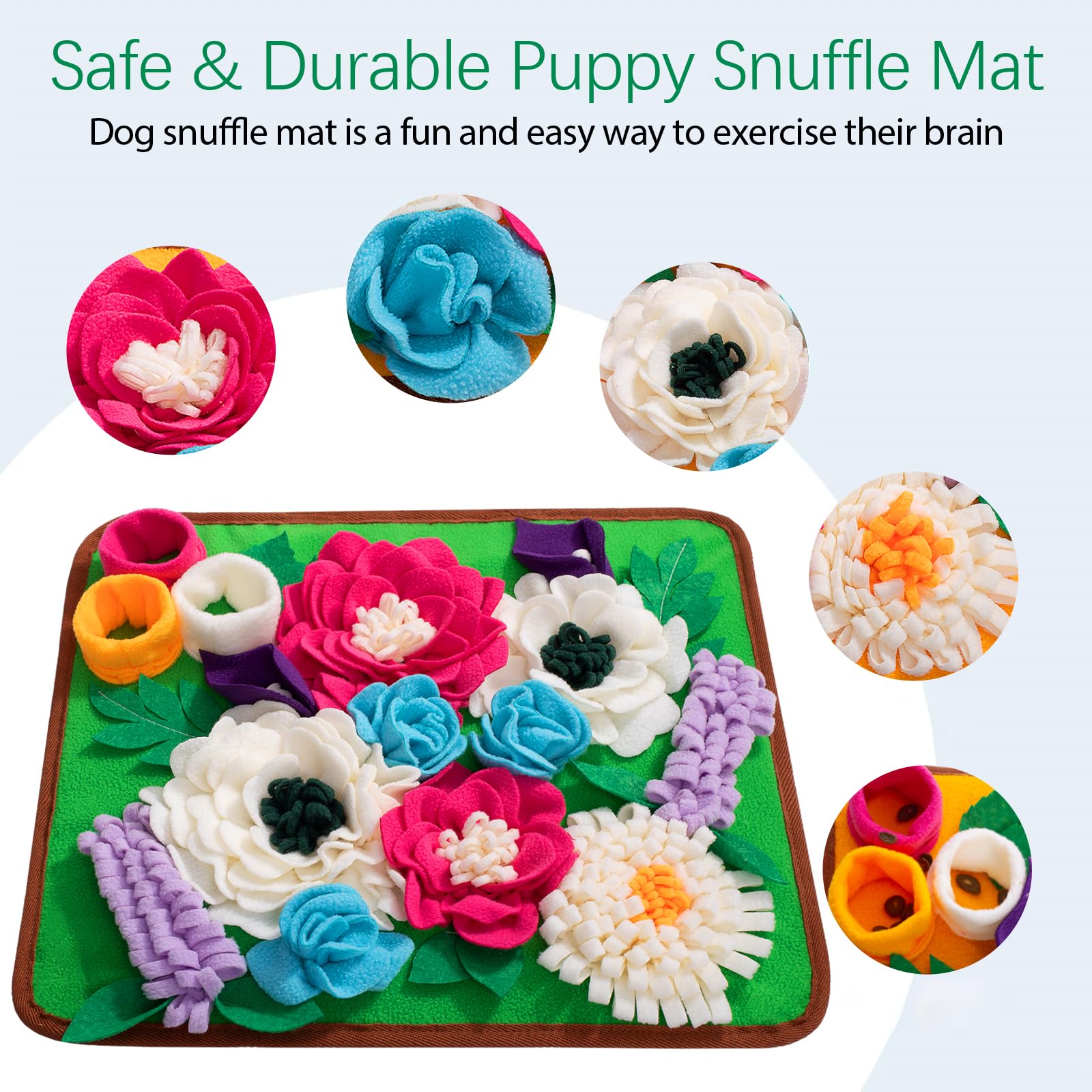 Meilzer Snuffle Mat carry strap enables easy transport and outdoor enrichment.