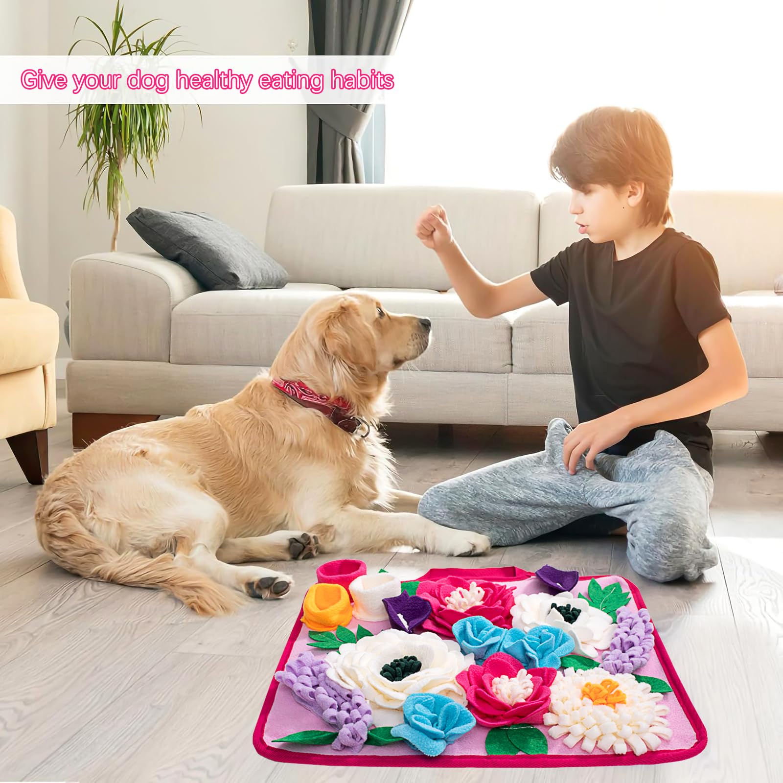 Meilzer Snuffle Mat compact size fits small and medium dogs.