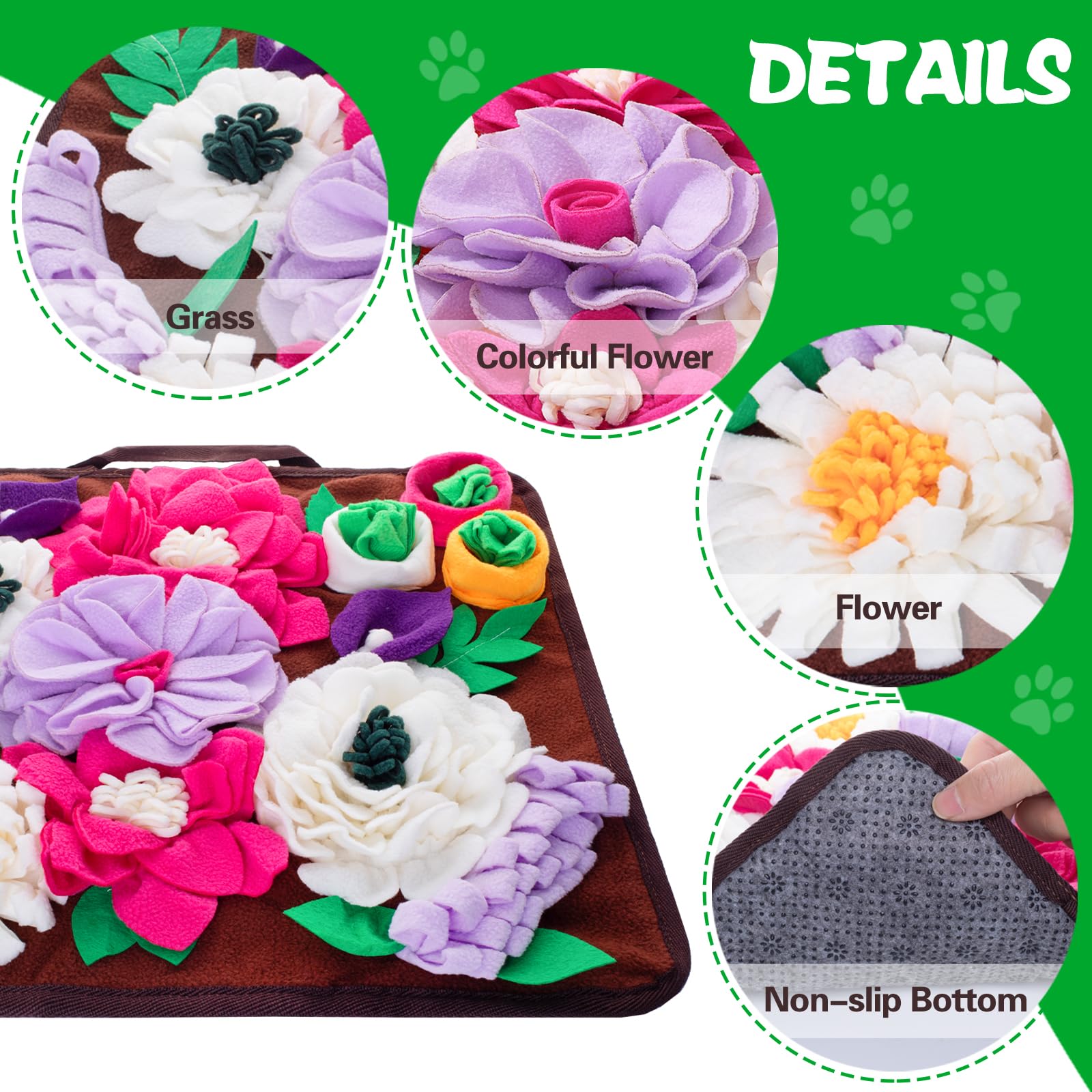 Meilzer Snuffle Mat shows durable coral fleece material ready for years of enrichment.