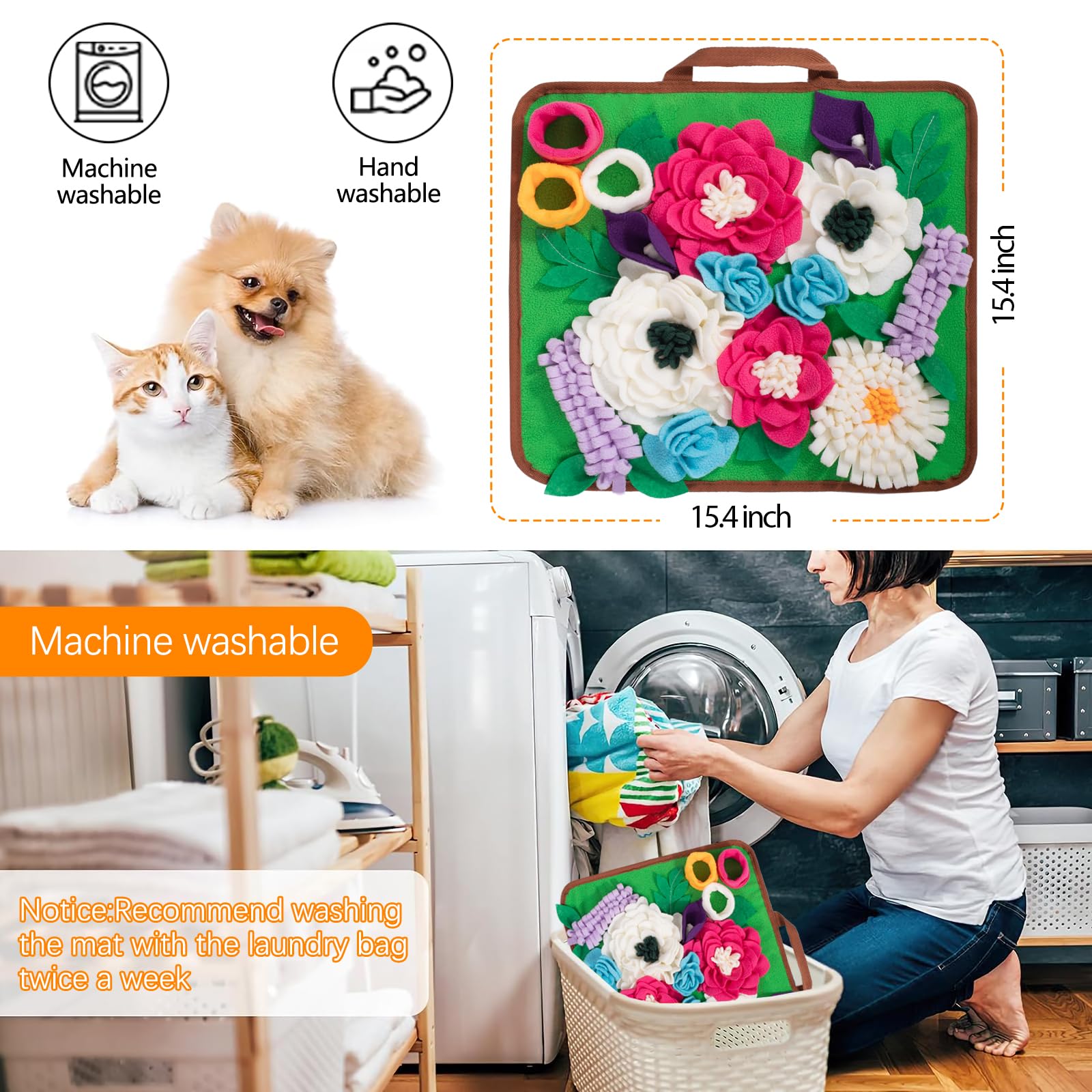 Meilzer Snuffle Mat easy cleaning simplifies after-play maintenance.