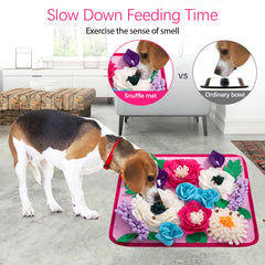 Meilzer Snuffle Mat non-slip base keeps it in place during play.