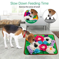 Meilzer Snuffle Mat non-slip base keeps the mat in place on floors during use.