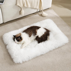 MeiSan self-warming bed mat front view in white offers cozy warmth