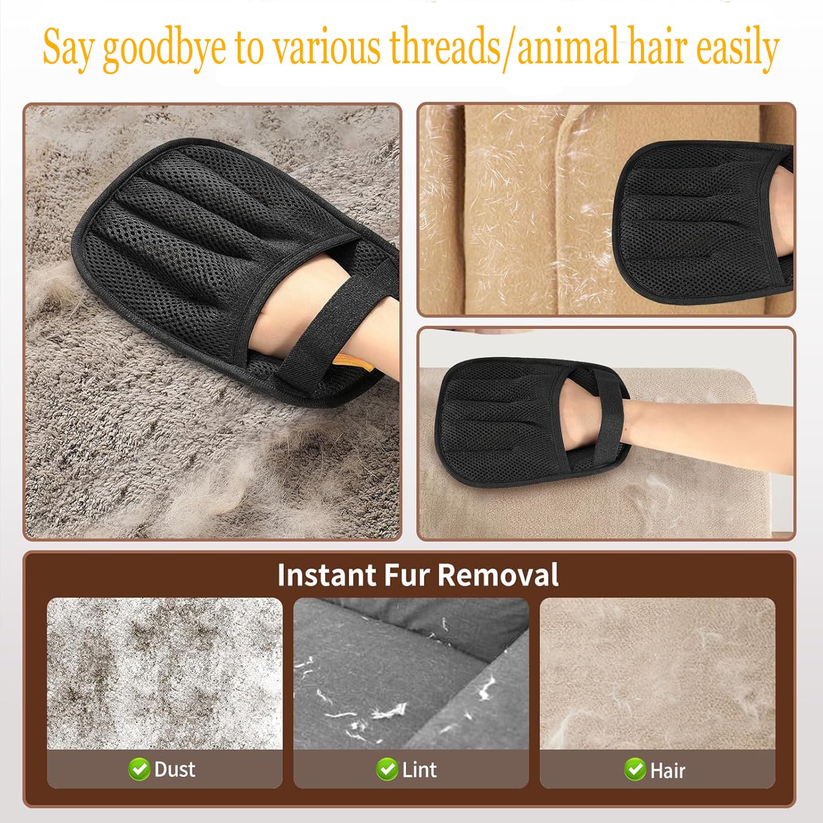 Mejreiik grooming on fabric surfaces like clothes and car seats.