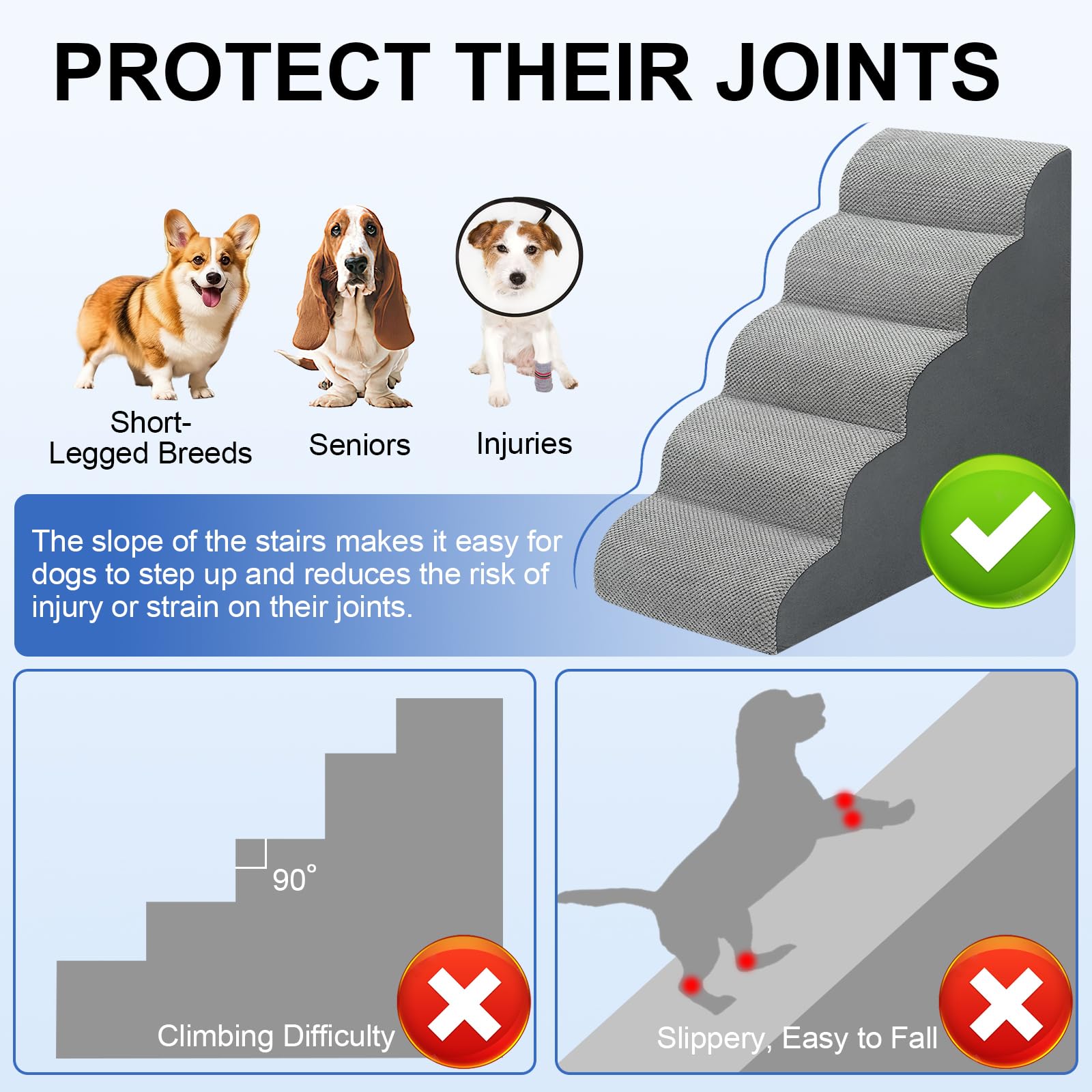 MEJYJEM foam stairs are easy to assemble and stay sturdy.