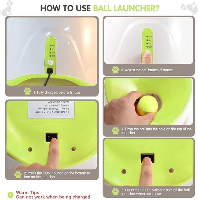 Mekaple automatic dog ball launcher 30-foot range for larger play sessions.