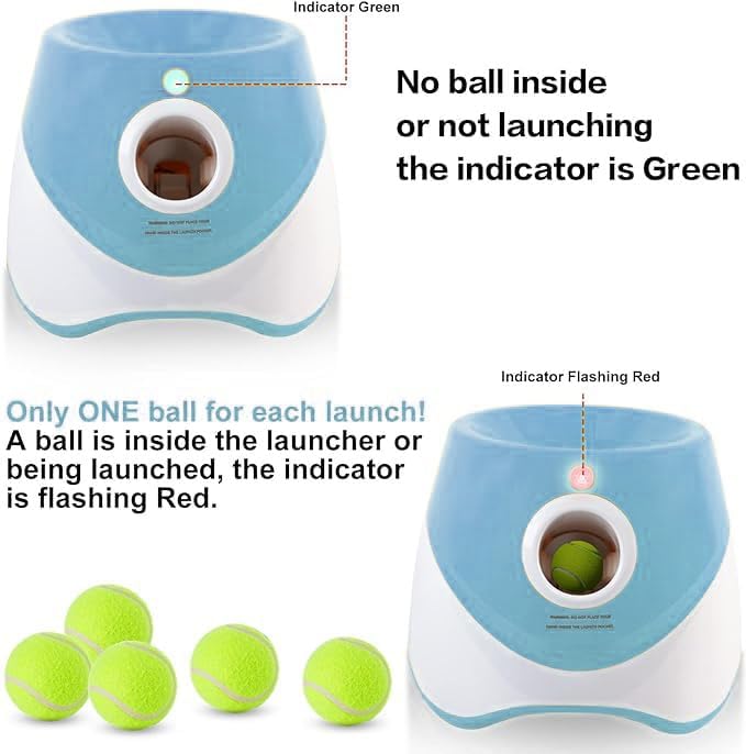 MEKAPLE dog ball launcher in use with a small dog for fetch practice.