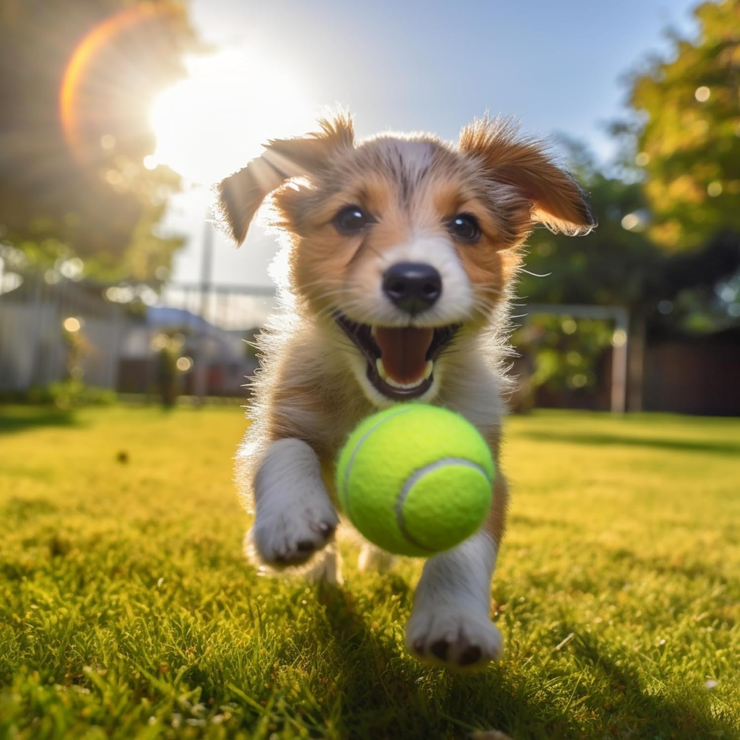 MEKAPLE mini tennis ball ideal for small dogs and cats' playtime.