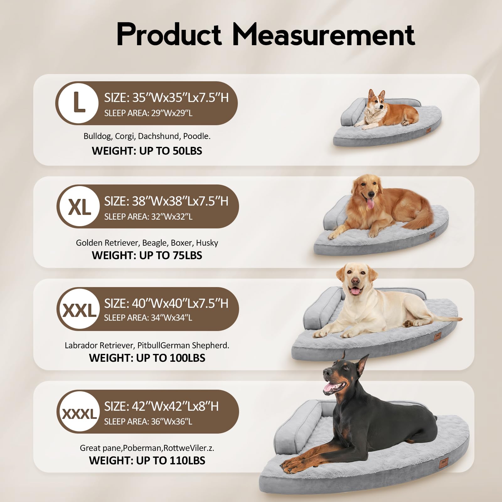 MEKIY corner-design dog bed fits neatly in room corners