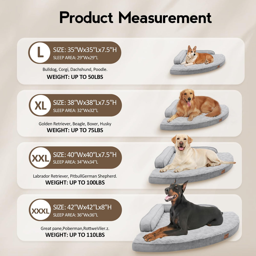 MEKIY corner-design dog bed fits neatly in room corners