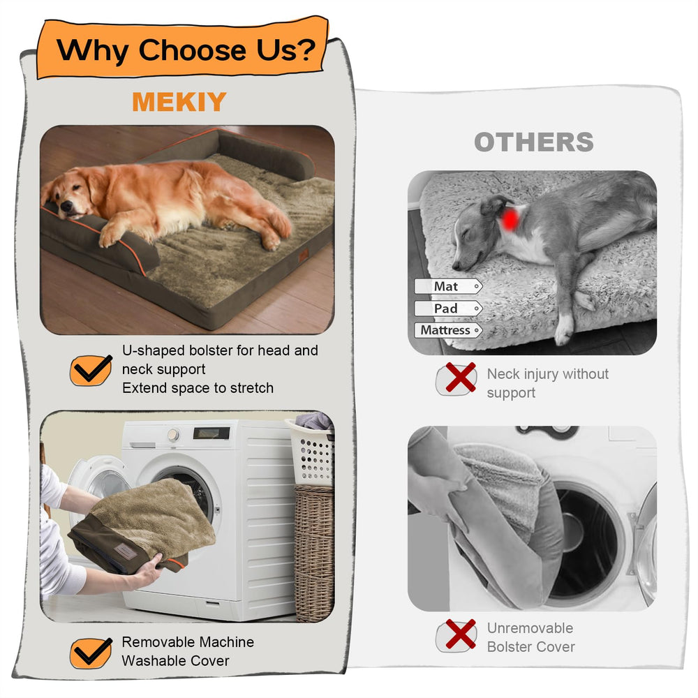 MEKIY egg-crate-foam interior provides breathable cushioning and better posture for dogs.