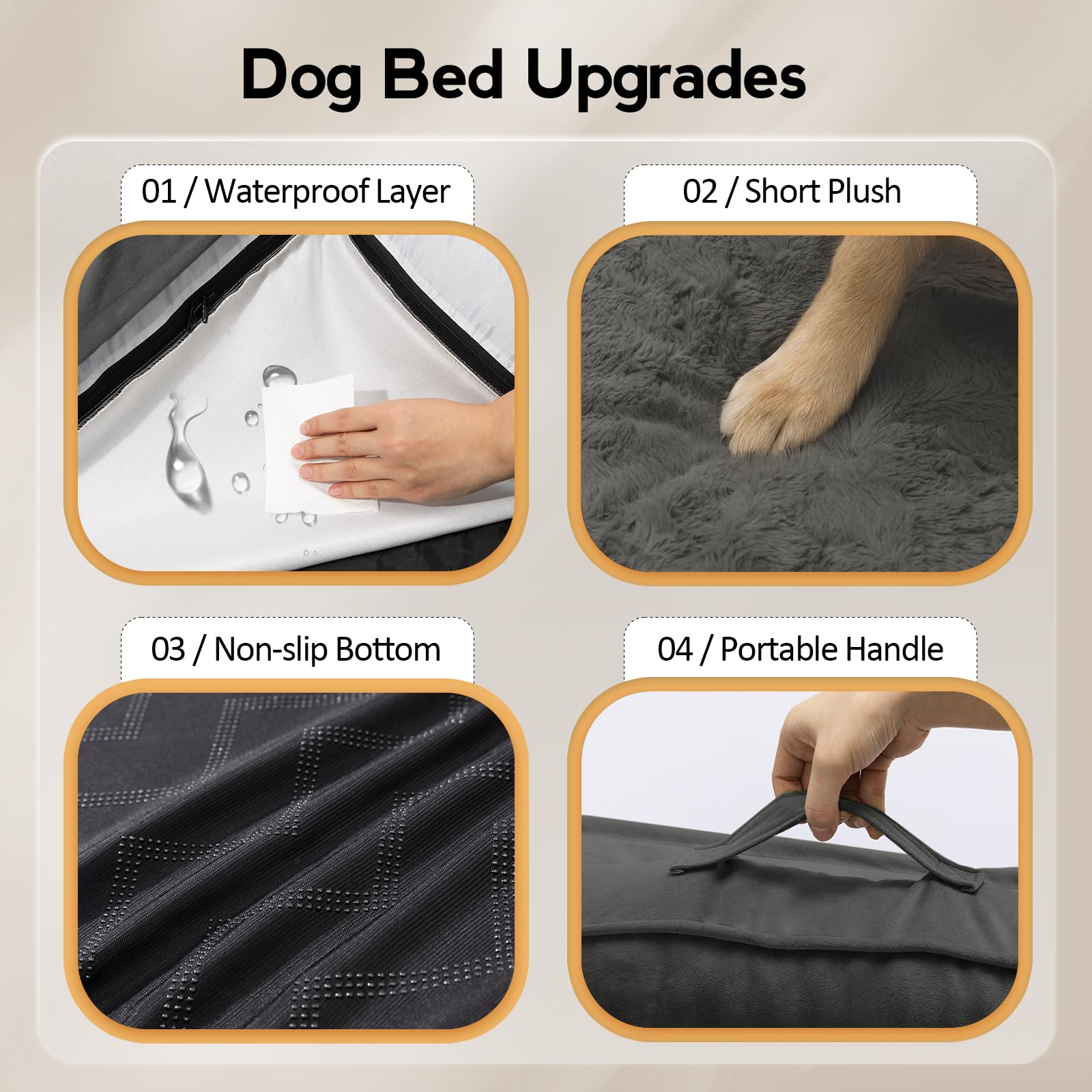 MEKIY large dog bed non-slip bottom keeps it in place during play.