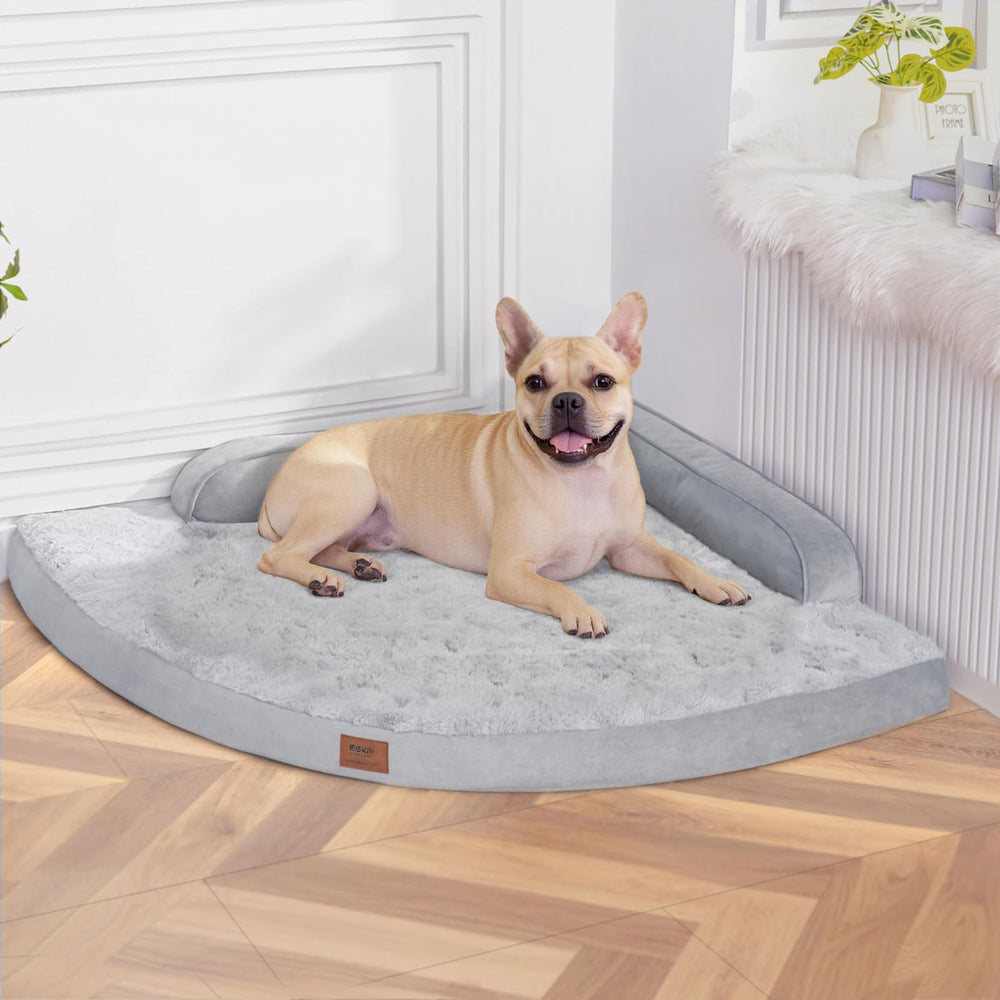MEKIY orthopedic egg-crate foam dog bed supporting joints and comfort