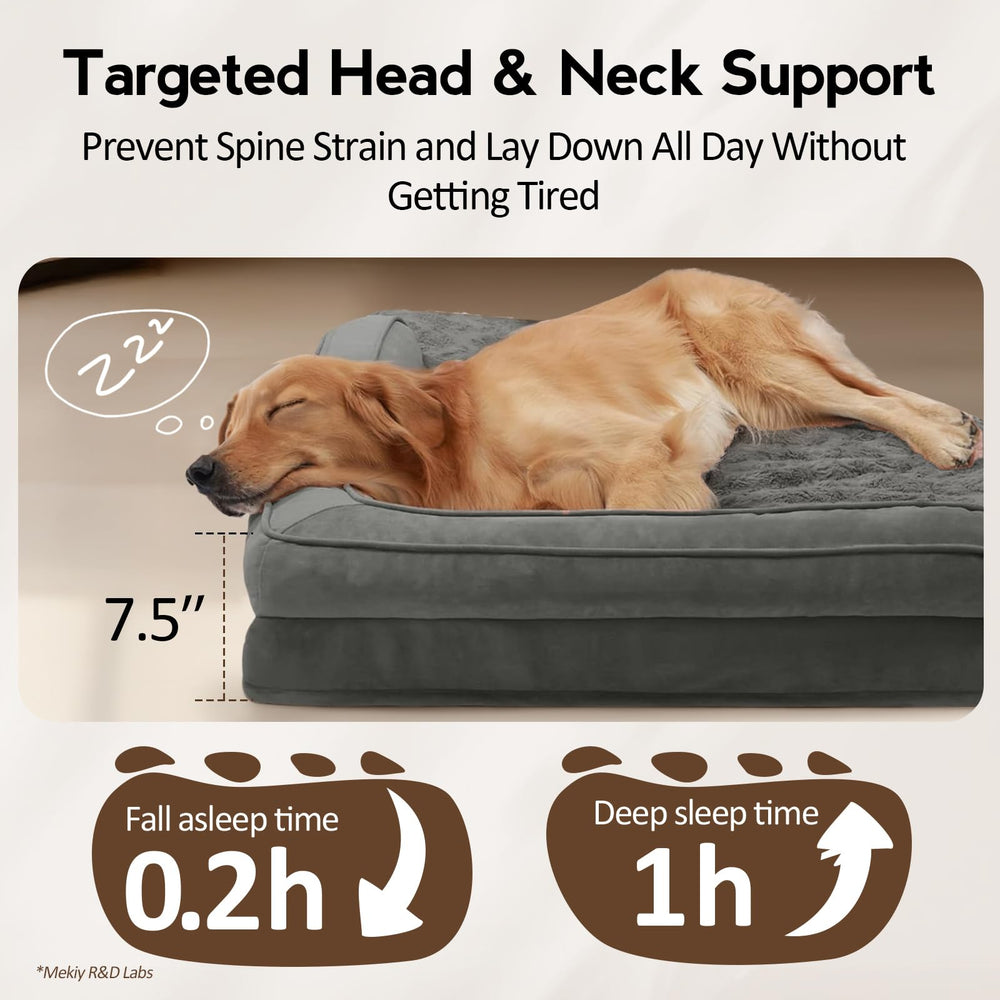 MEKIY dog bed removable cover for easy cleaning and care.