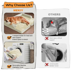 MEKIY washable bolster on dog bed for easy upkeep