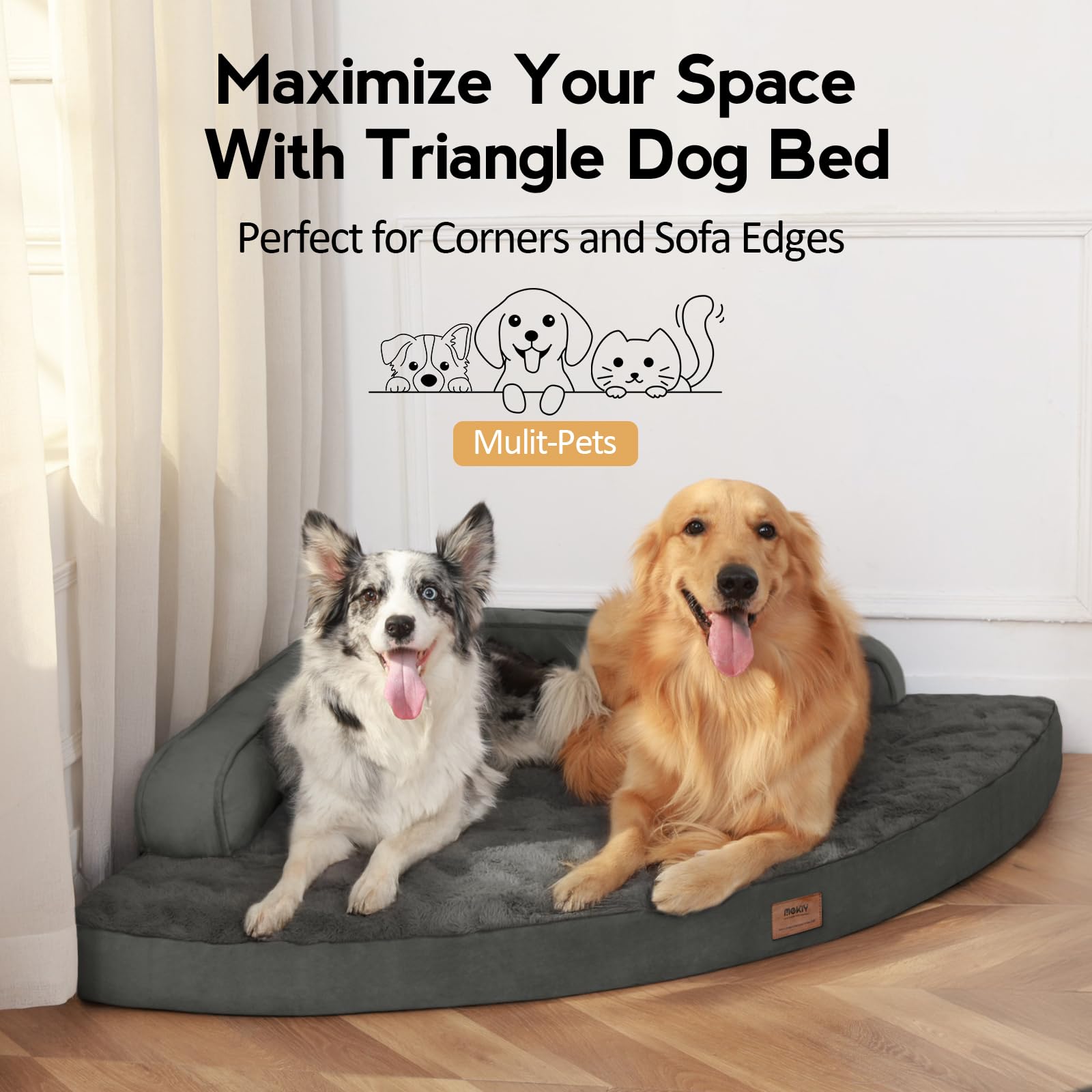 MEKIY dog bed waterproof liner protects the core from moisture.
