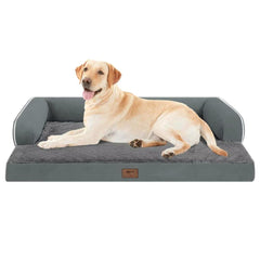 MEKIY large dog bed orthopedic foam closeup showing supportive egg crate texture