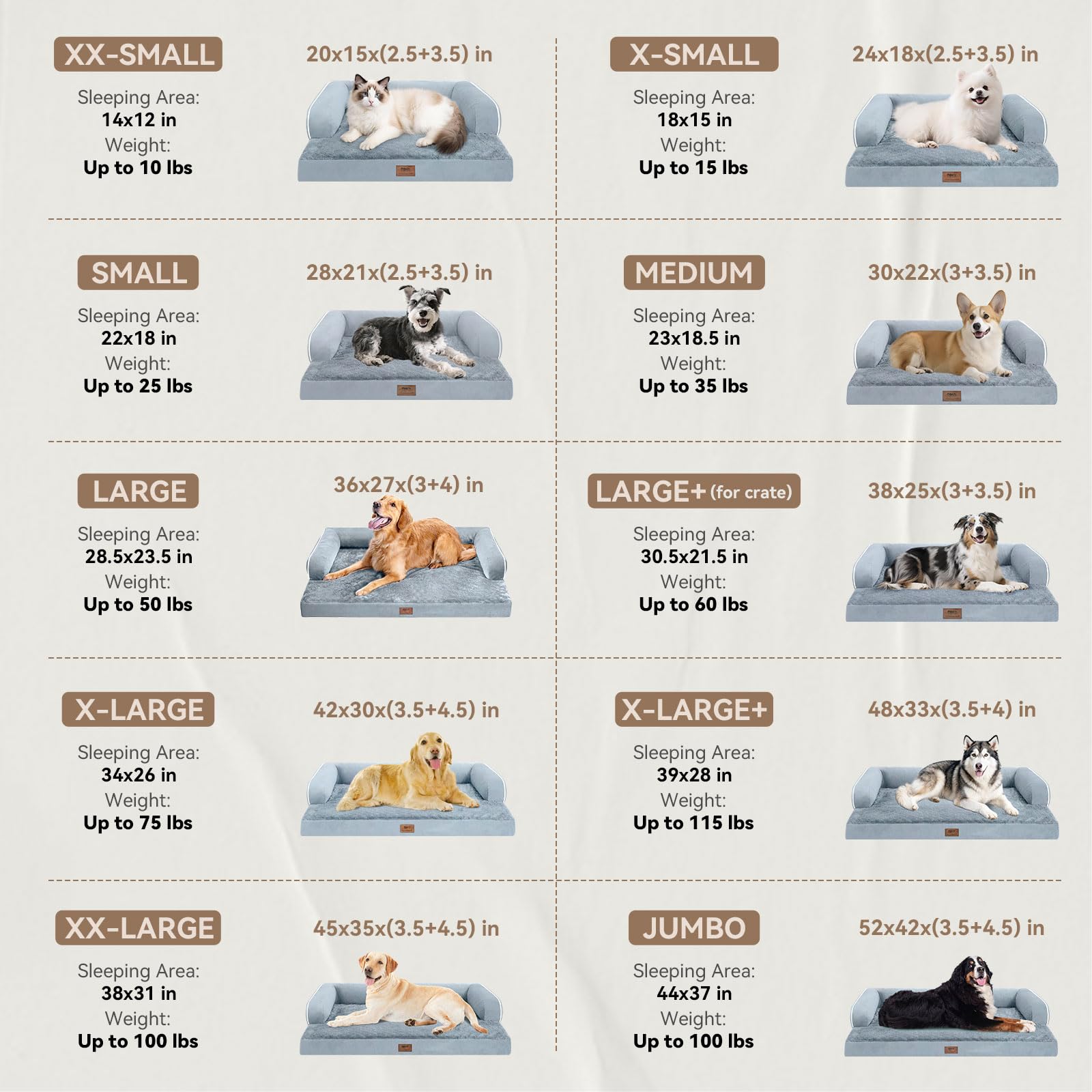 MEKIY XXL dog bed with U-shaped bolster offers head and neck support.