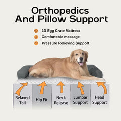 MEKIY large dog bed waterproof base protects floors and spills.