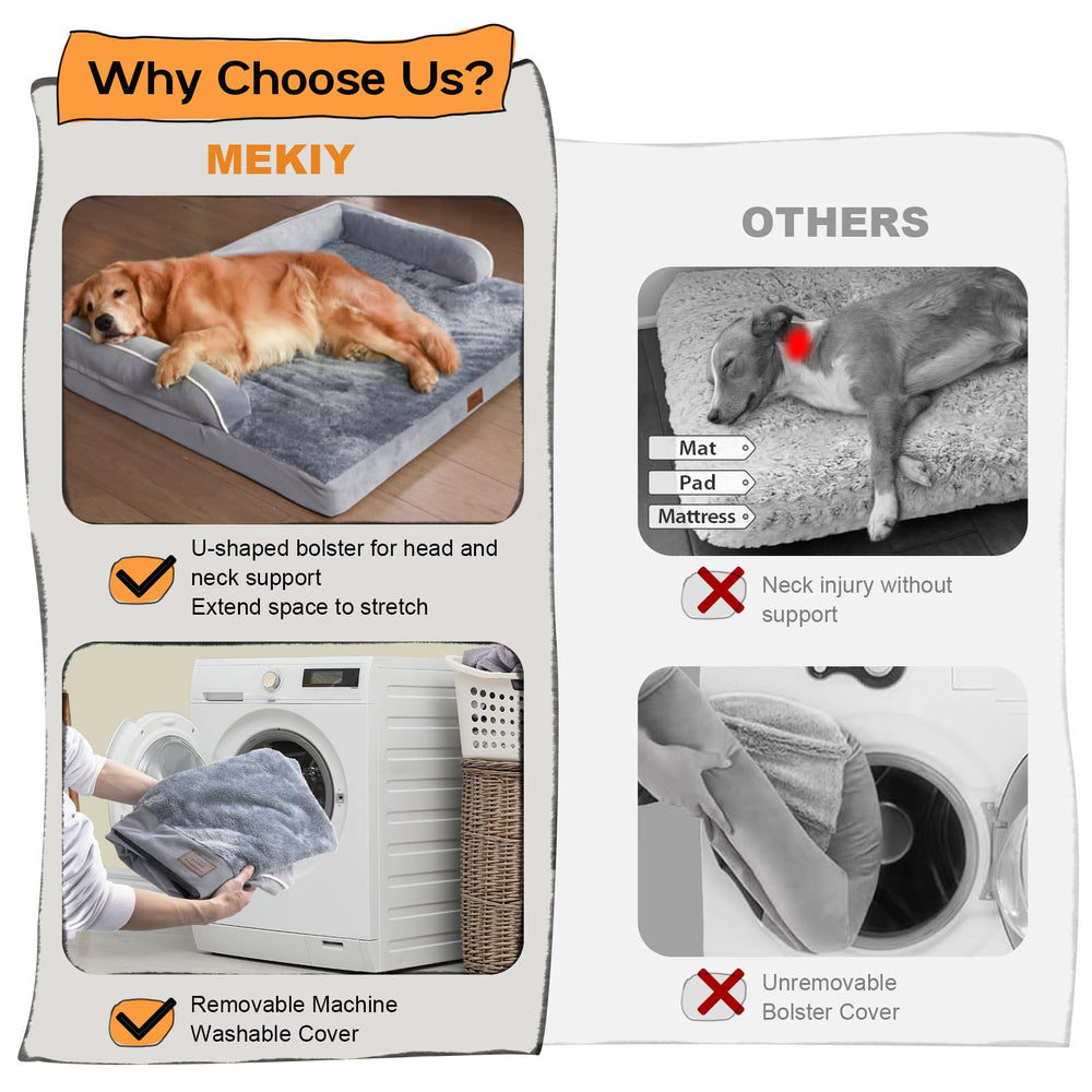 MEKIY XXL size 45x35x8 inches emphasizes ample space for big dogs.
