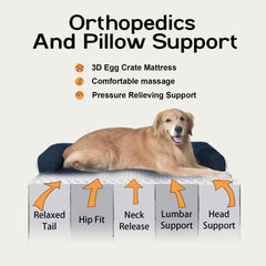 MEKIY navy blue dog bed removable cover for easy cleaning