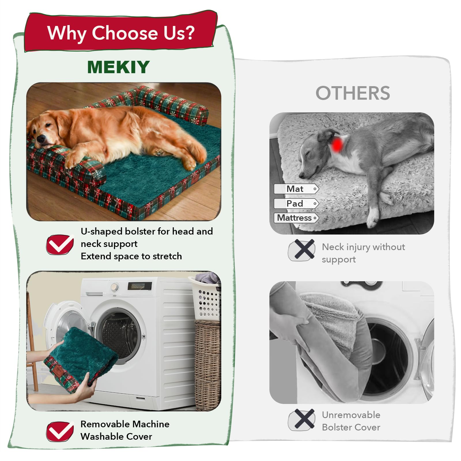 MEKIY U-shaped bolster for head and neck comfort