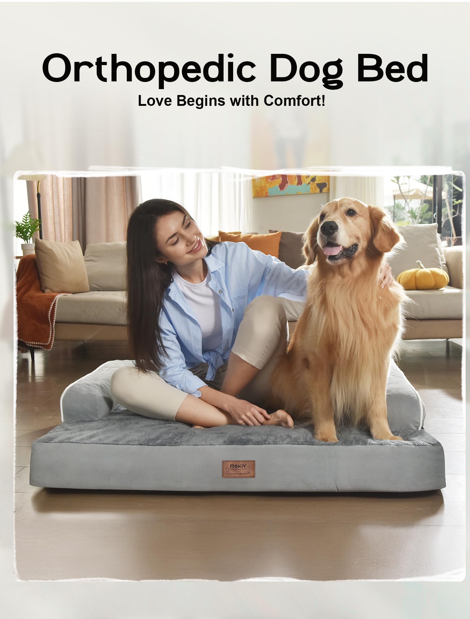 MEKIY XL dog bed with 24/7 customer support for trusted help.