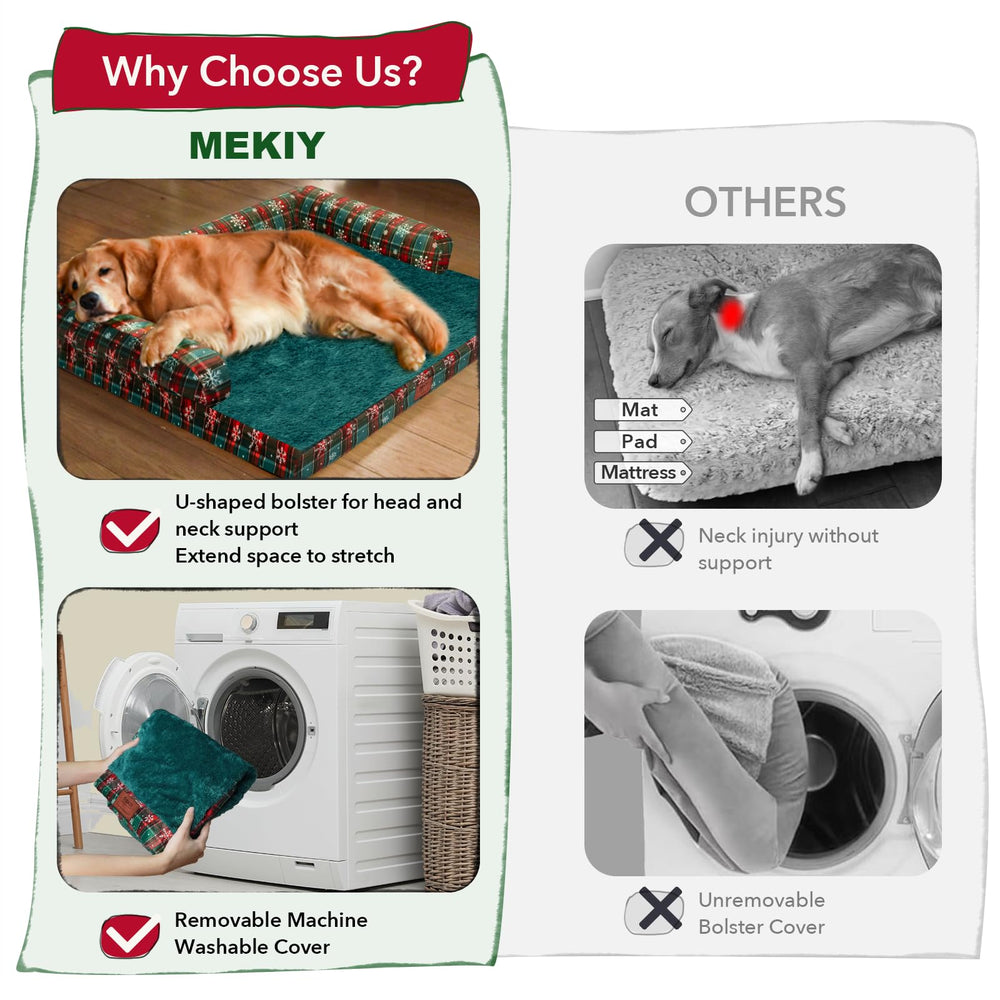 MEKIY XL Dog Bed cover waterproof liner closeup emphasizes leak protection