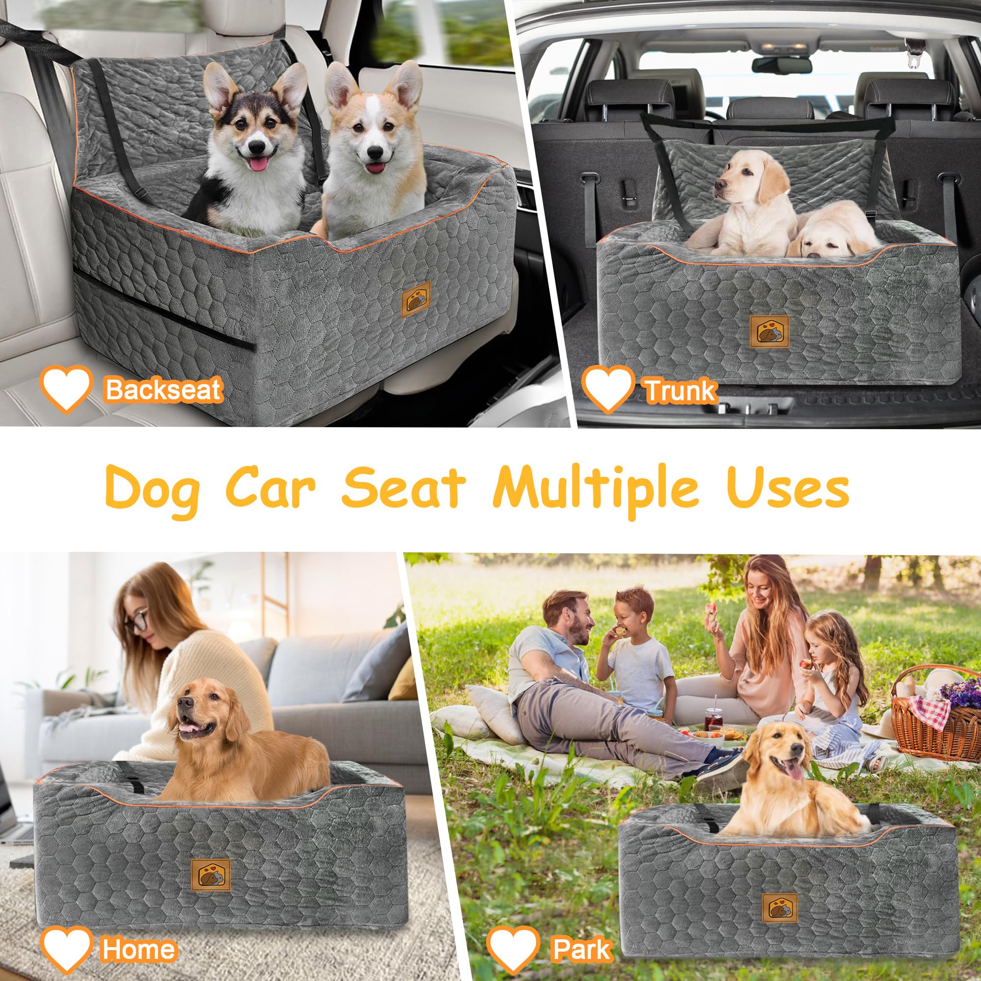 melafa365 dog car seat gray safety leashes keeping pets secured