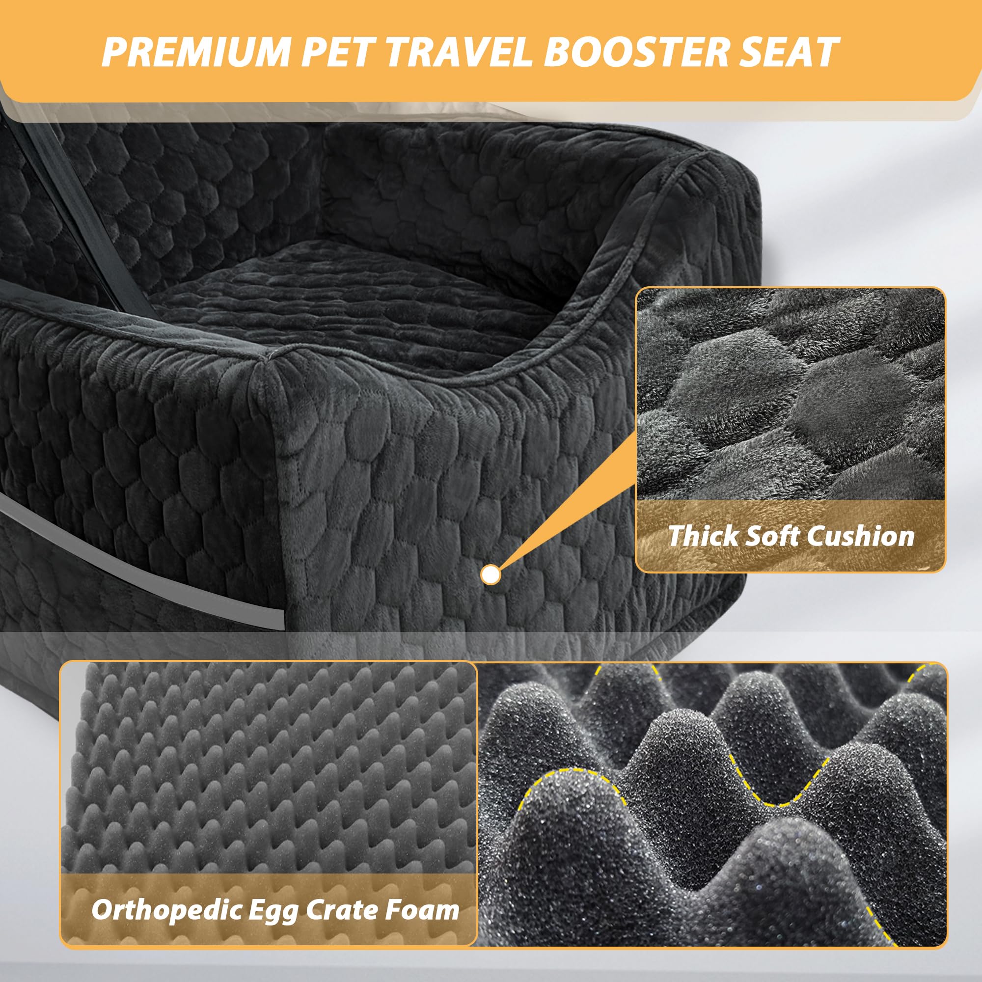 melafa365 dog car seat leash attachment demonstrates secure travel for small dogs