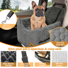 Melafa365 dog car seat with built-in leash promotes secure, stable rides