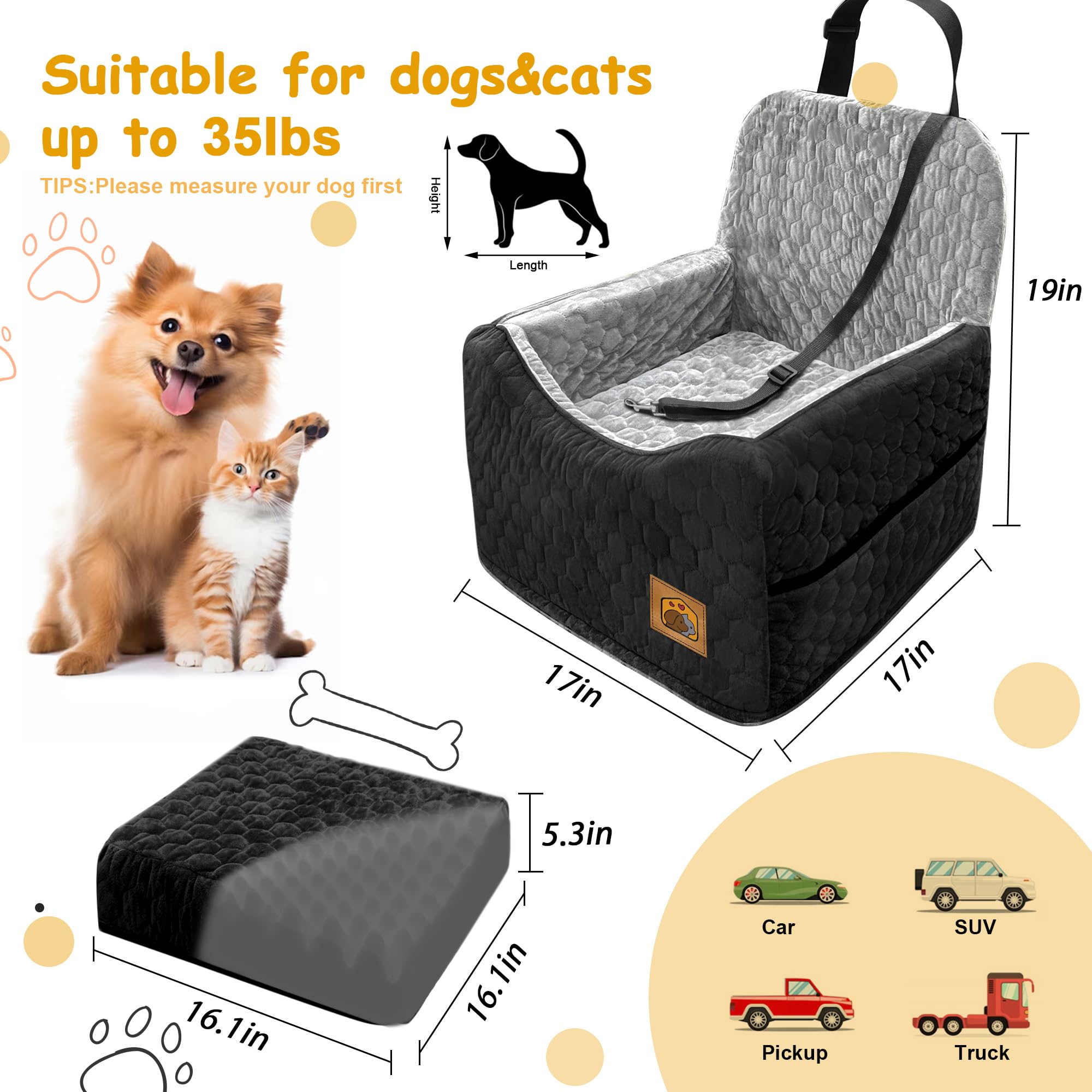 Melafa365 dog seat window view boosts pup scenery enjoyment during rides