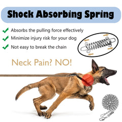 MELAIRON chew-proof 3mm chain minimizes chewing and keeps dogs safe during outdoor adventures.