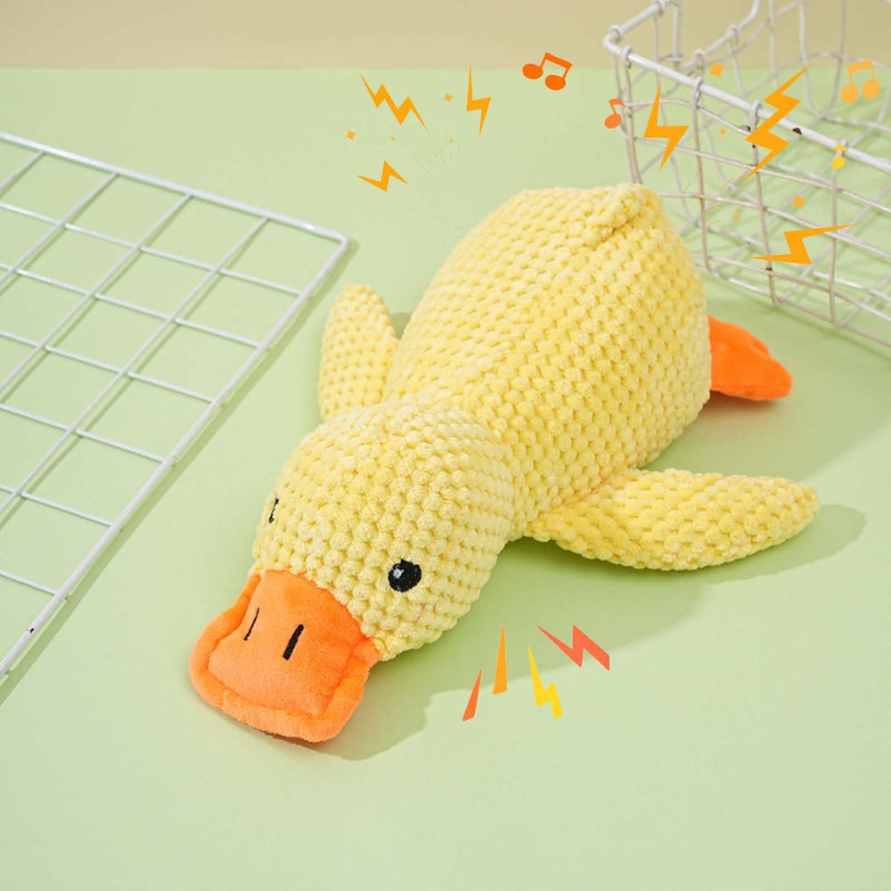 Mellow Dog Calming Duck doubles as a cozy puppy pillow for rest.