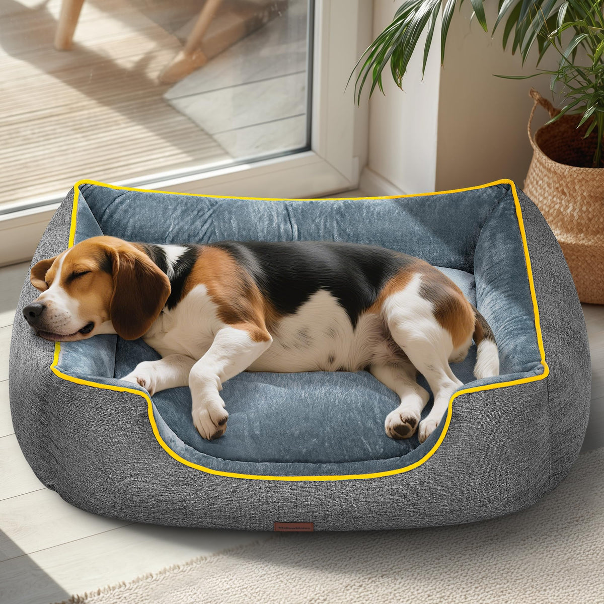 MellowMates orthopedic bed 36in grey side view for large dogs