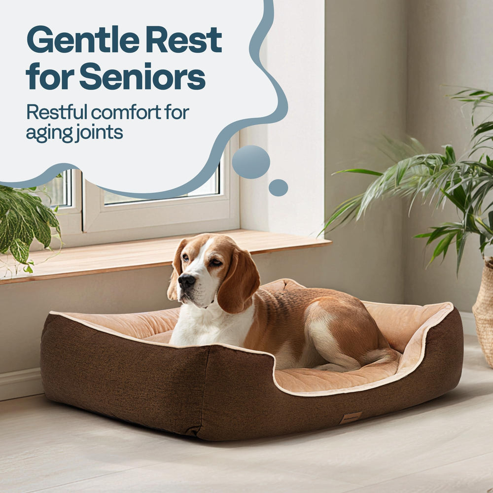MellowMates bed close-up reveals shredded foam and PP cotton for joint comfort.