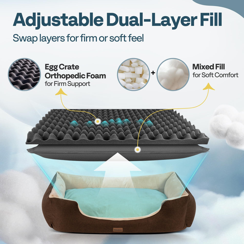MellowMates waterproof lining keeps inner fill clean and dry.